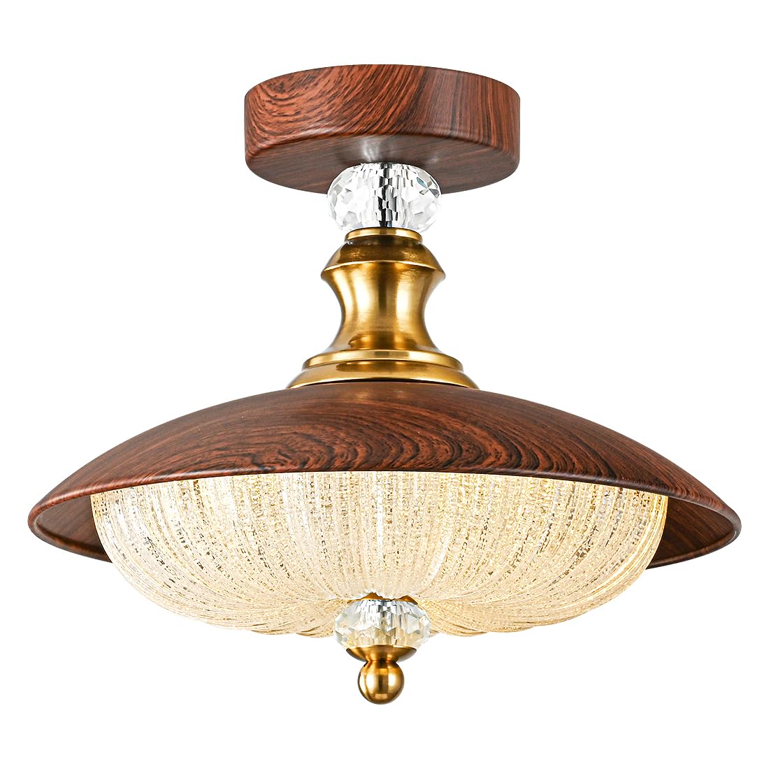 Vintage Mid Century Crystal Ceiling Lamp