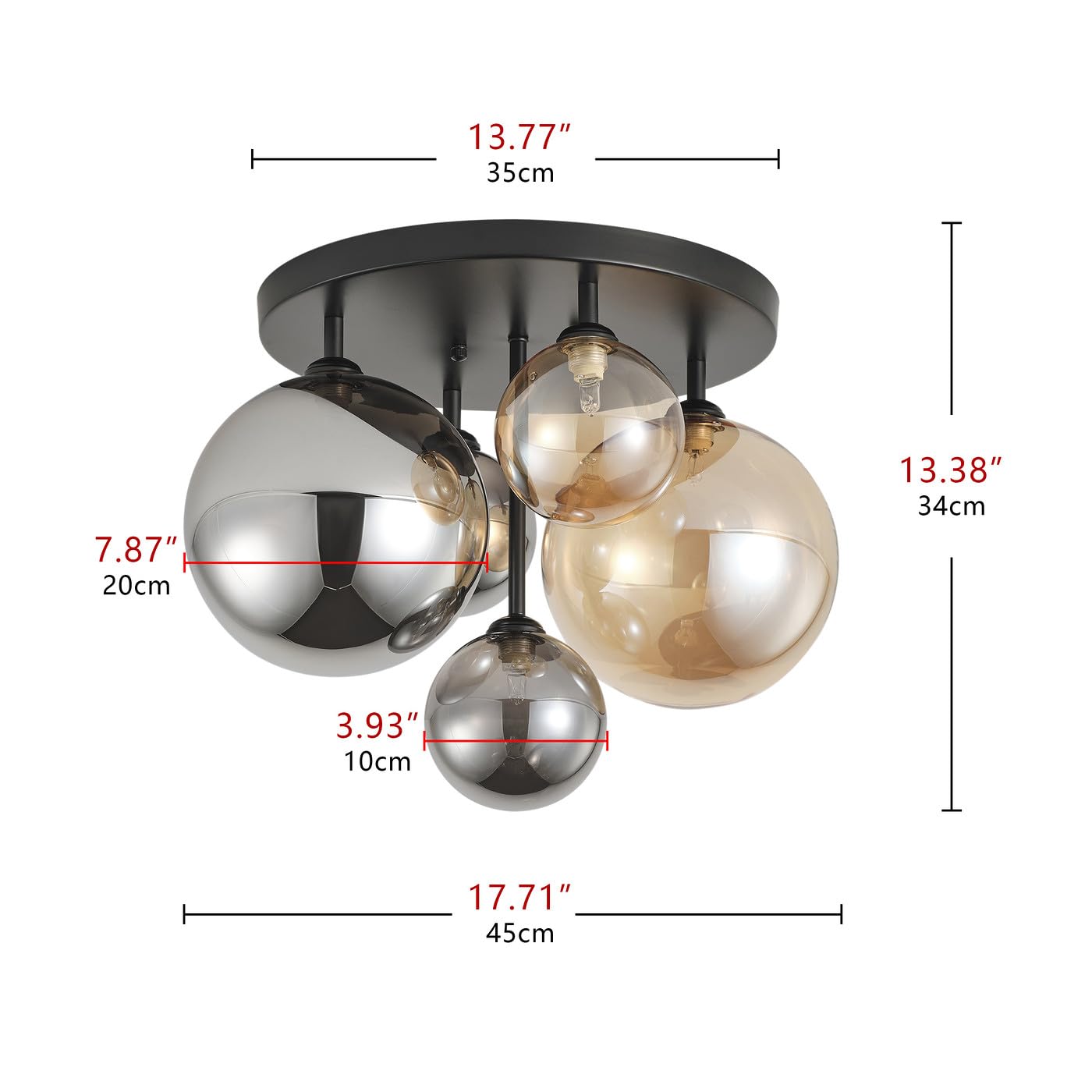 Aiwen Globe Glass Ceiling Light