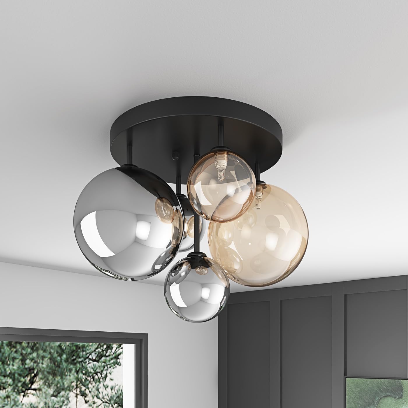 Aiwen Globe Glass Ceiling Light