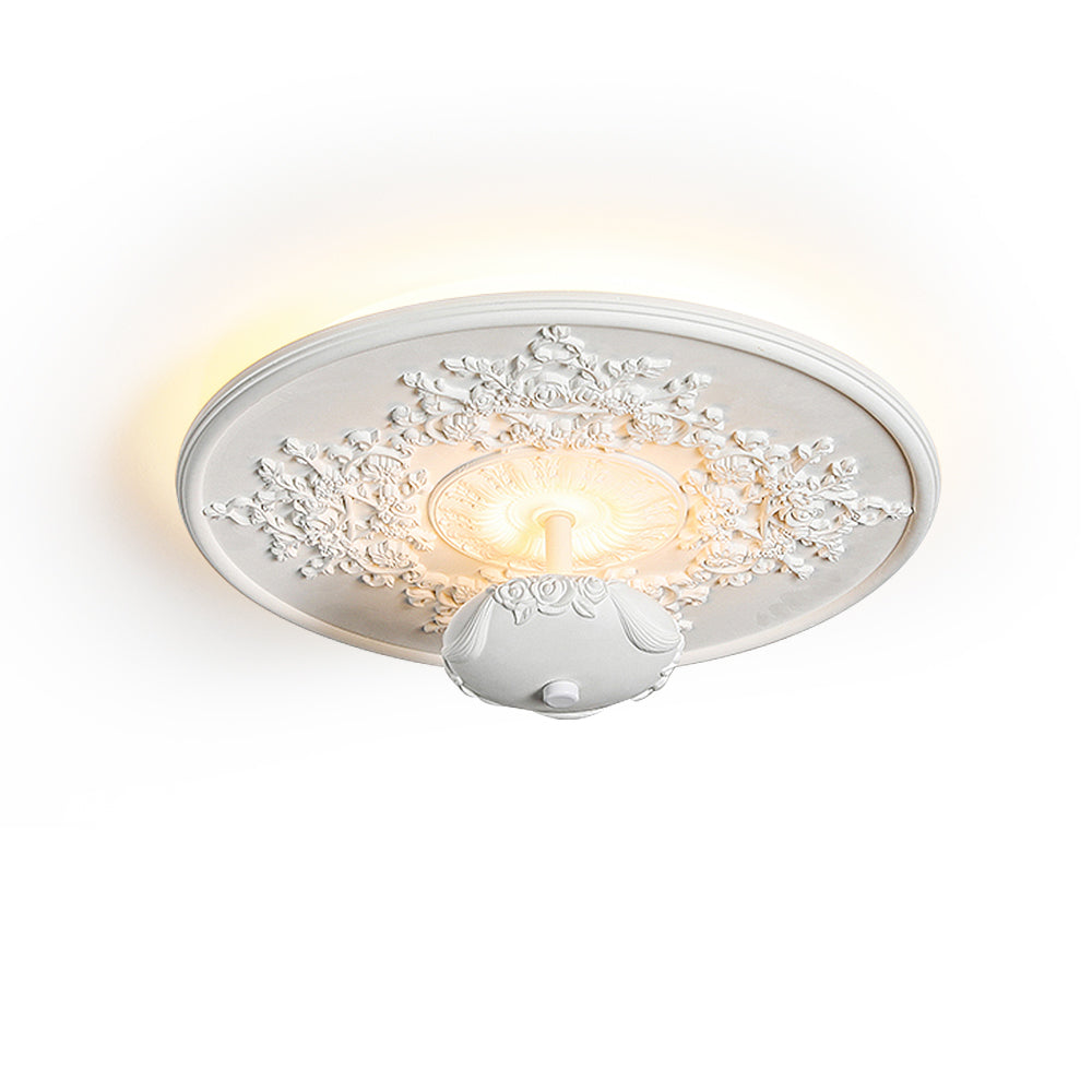 French Garden Story Plaster Ceiling Lamp