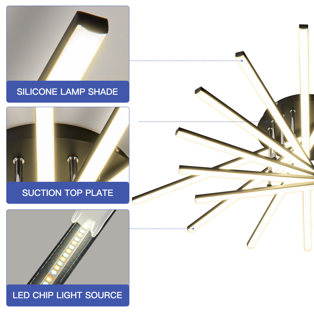 115W Stellated Line Radial Ceiling Light