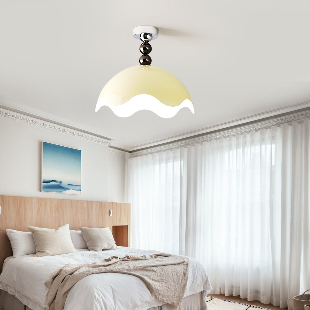 French Memphis Eggshell Ceiling Lamp