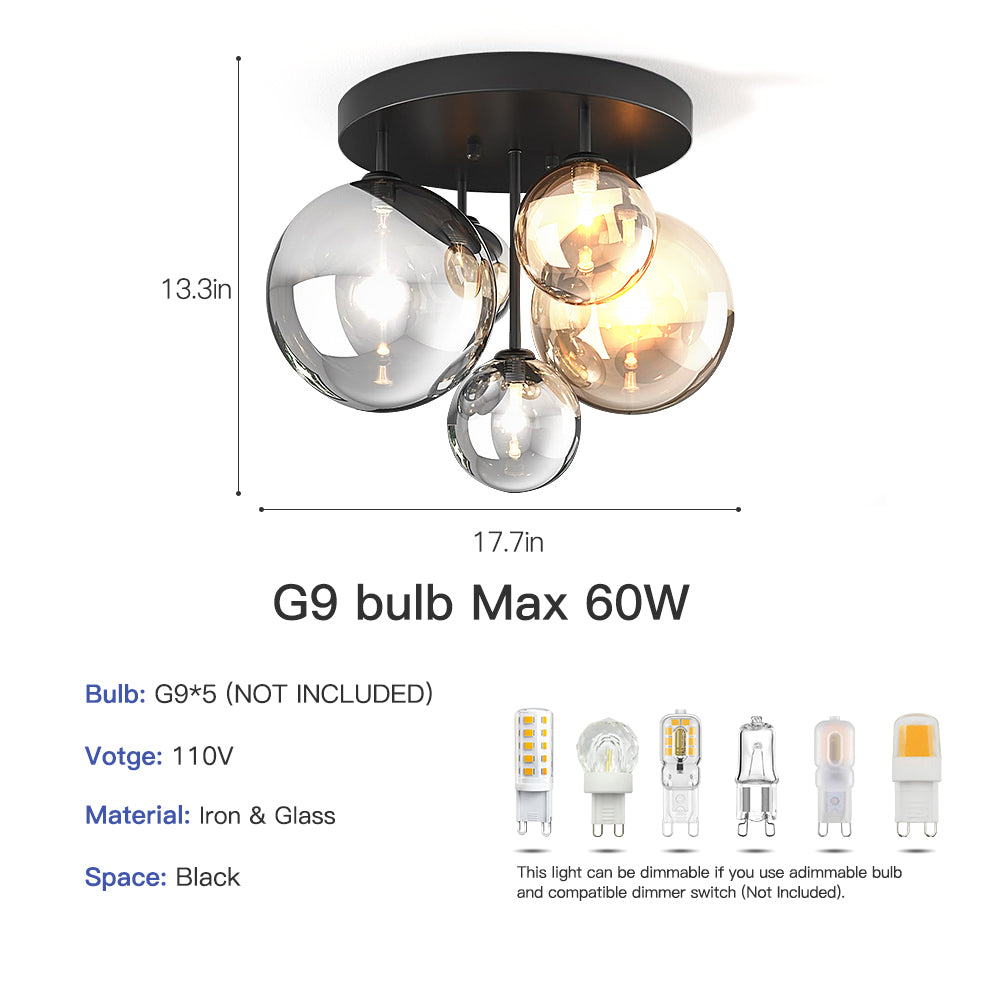 Aiwen Globe Glass Ceiling Light