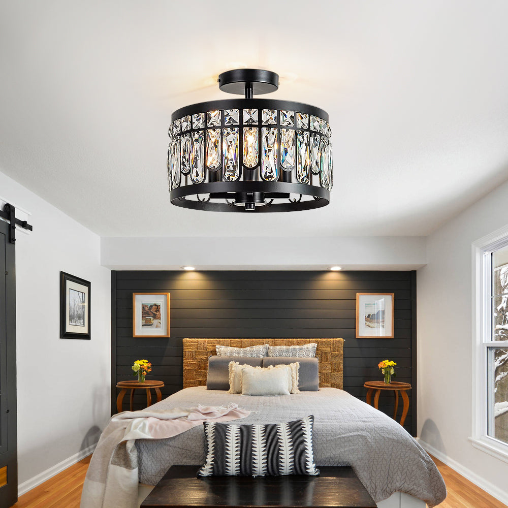 American Crystal Round Ceiling Lamp