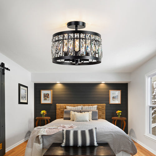 American Crystal Round Ceiling Lamp