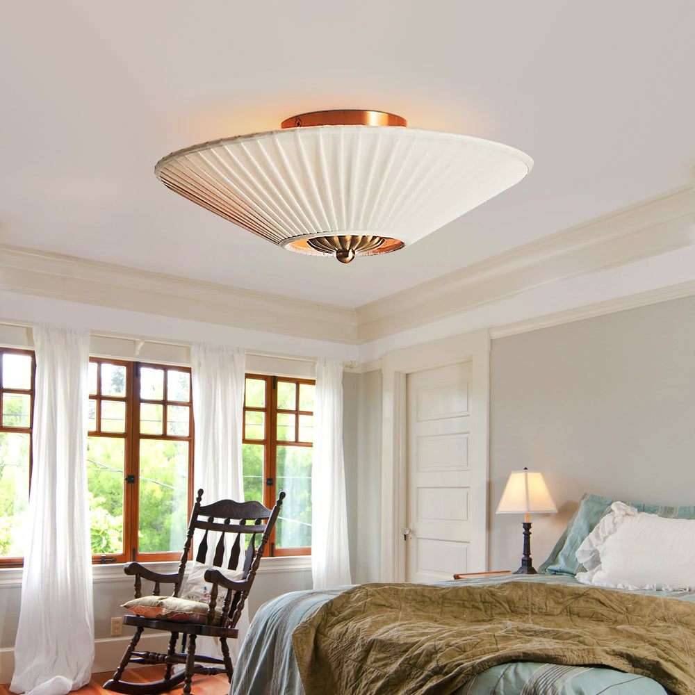 Antique Pleated Fabric Ceiling Lamp