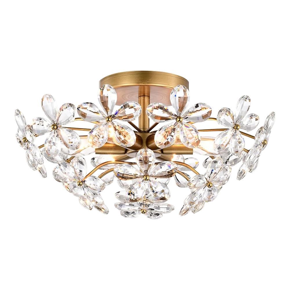 Gold Crystal Flower Ceiling Light