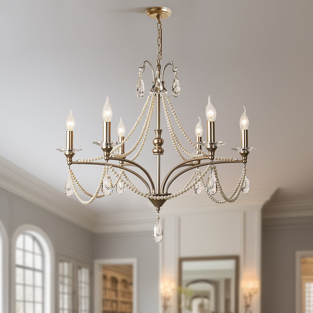 Pearl Beauty High Gloss Crystal Chandelier