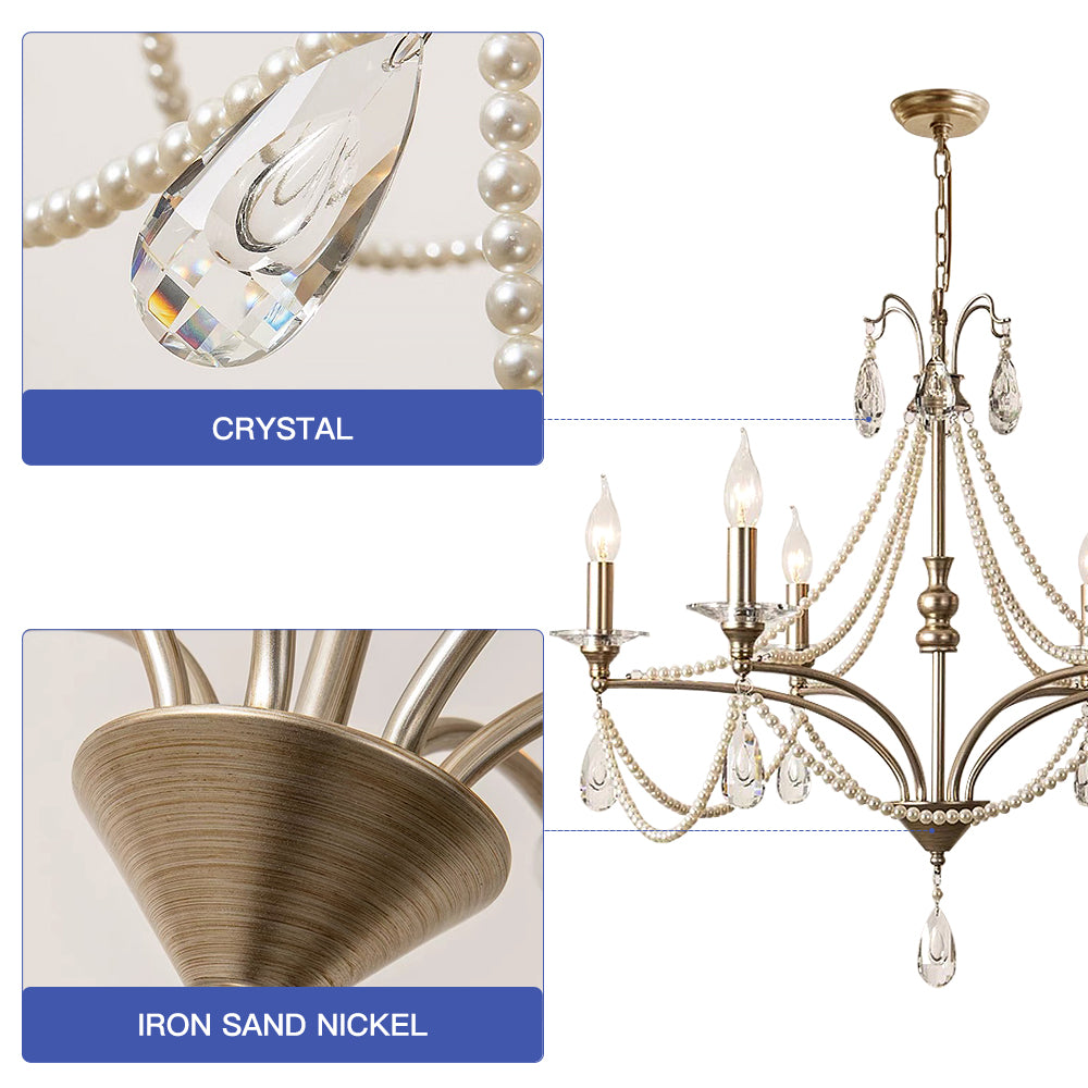 Pearl Beauty High Gloss Crystal Chandelier