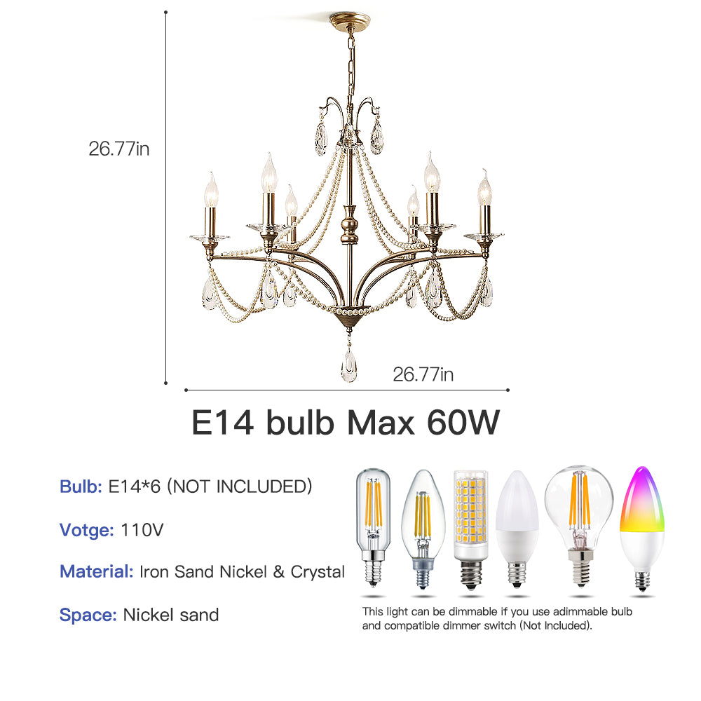 Pearl Beauty High Gloss Crystal Chandelier
