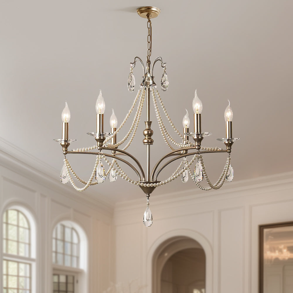 Pearl Beauty High Gloss Crystal Chandelier