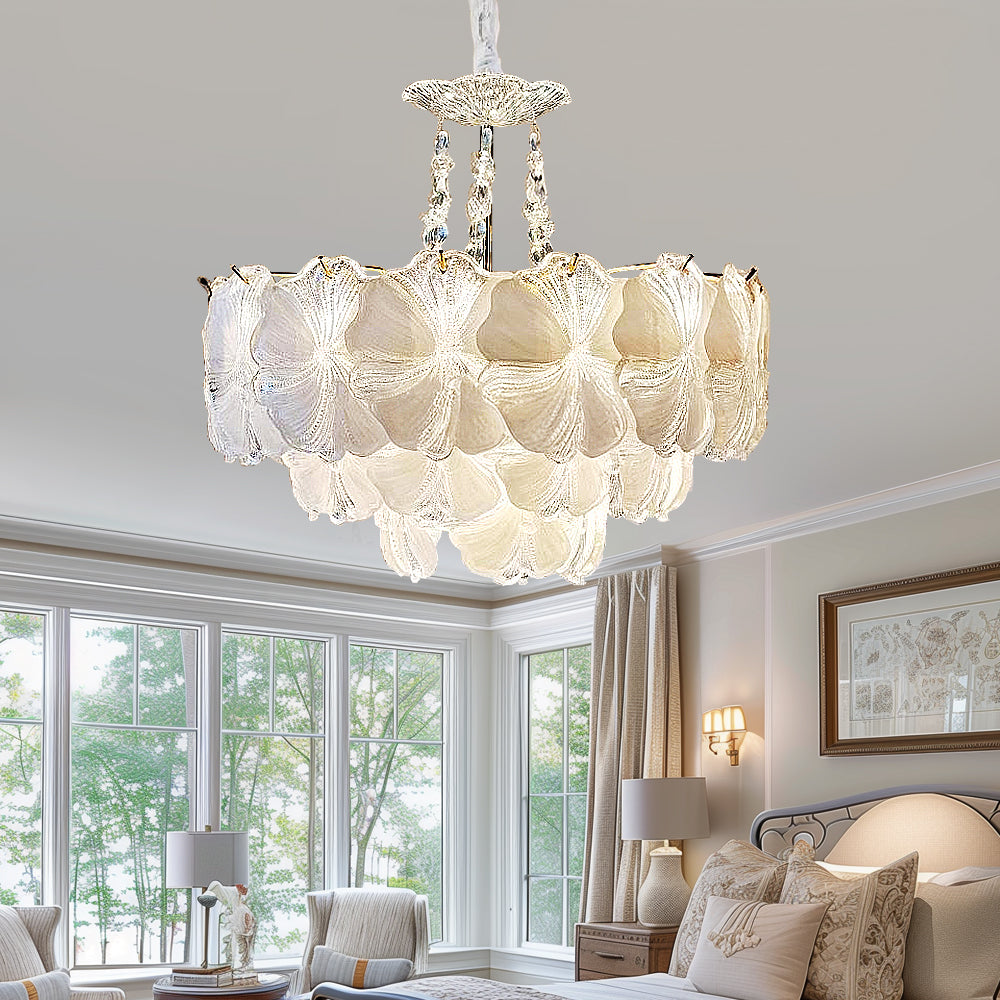 American Glass Flower Crystal Chandelier