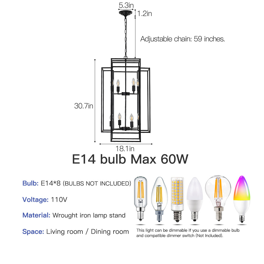 Canary Geometric Frame Pendant Light