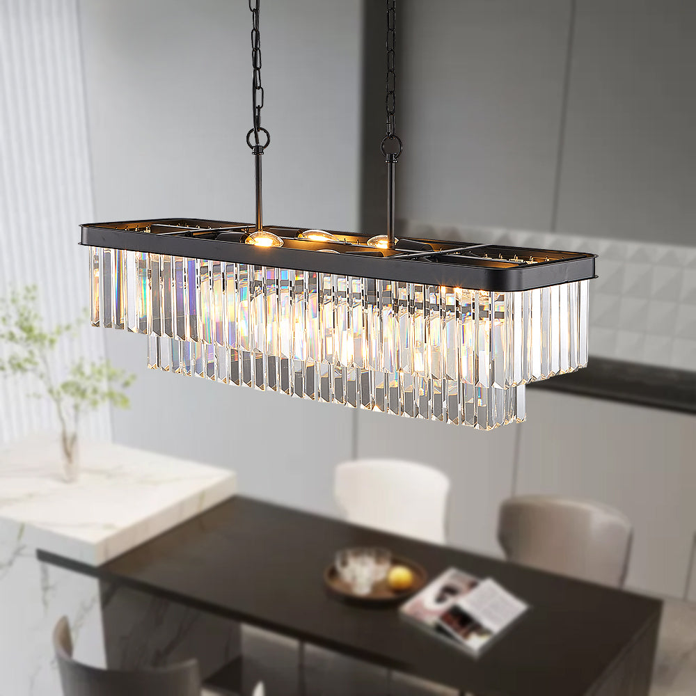 Kitchen Crystal Long Bar Lamp
