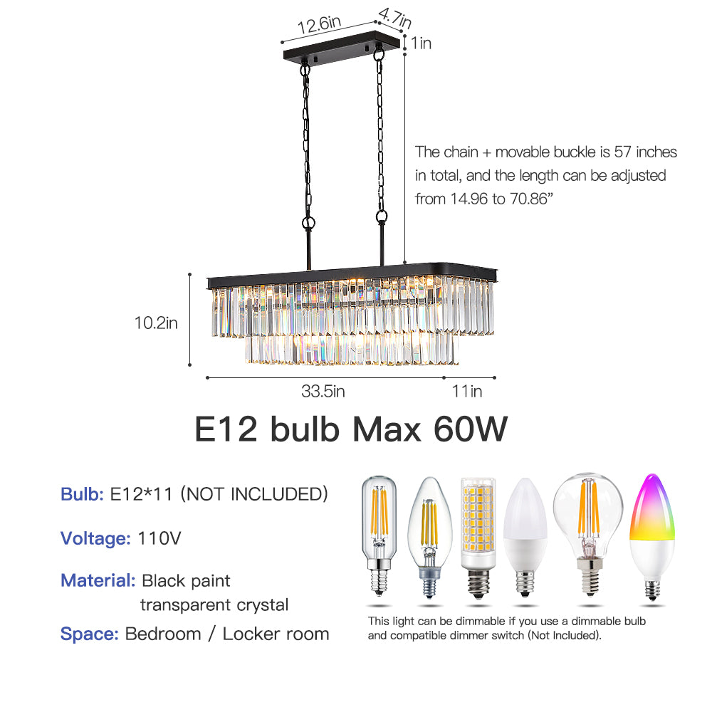 Kitchen Crystal Long Bar Lamp