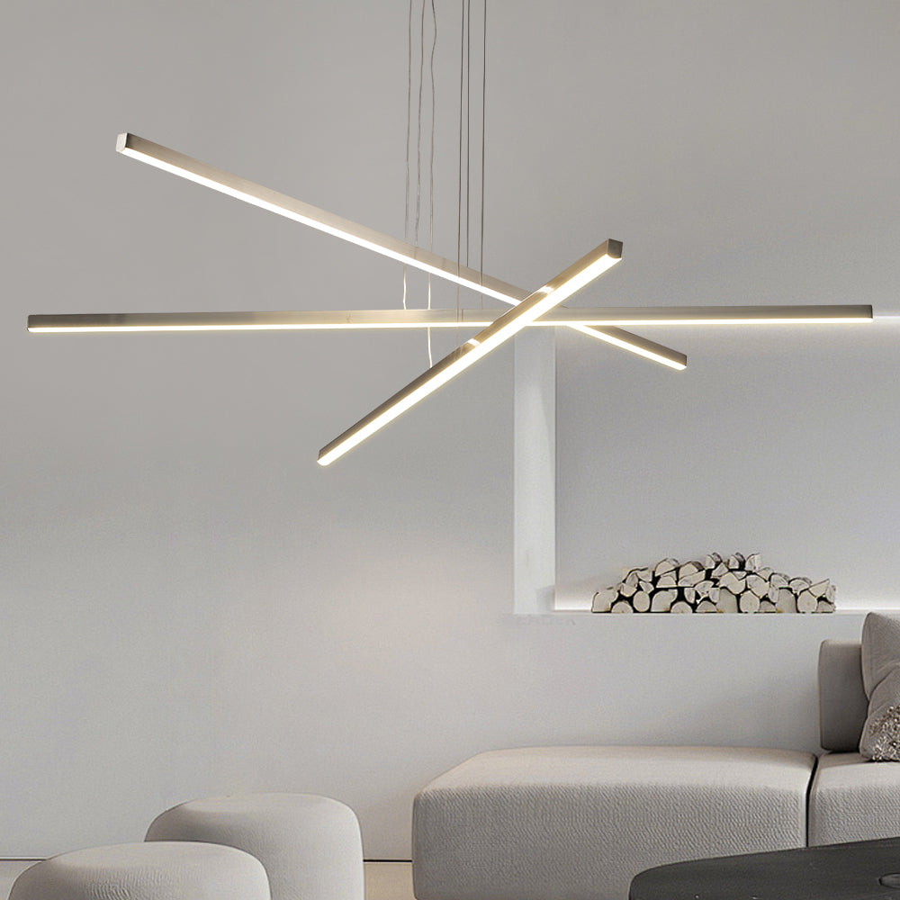 Modern Sputnik LED Streamer Silver Ceiling Light